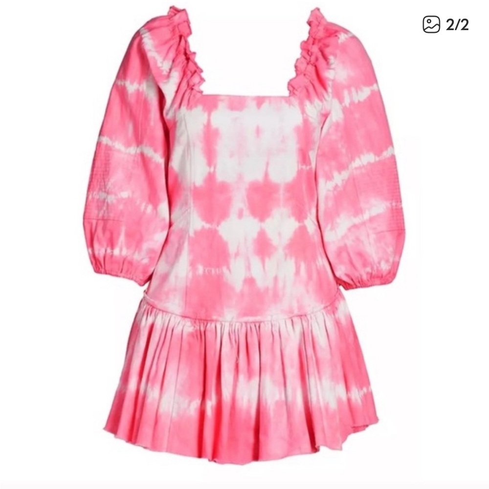 LoveShackFancy Pink Tie Dye Top